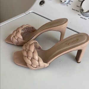 Women's Braided Heeled Sandals - Pink